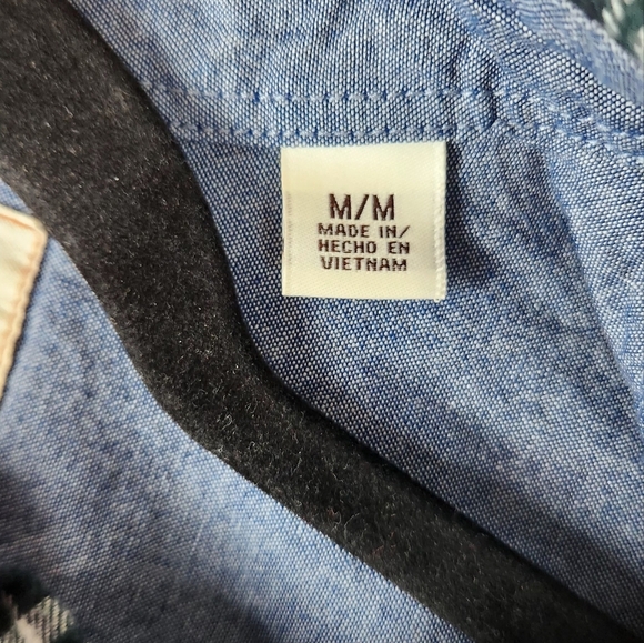 Weatherproof Shirt, Mens Size Medium Green Blue White, Flannel, Plaid, Button Up - Picture 9 of 12